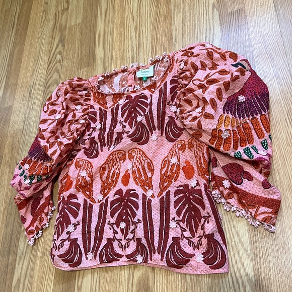 Farm Rio Ainika Print Macaws Blouse Size XS - Picture 4 of 10